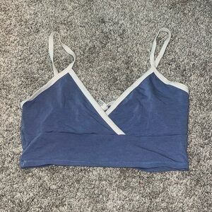 tillys blue and white cropped tank